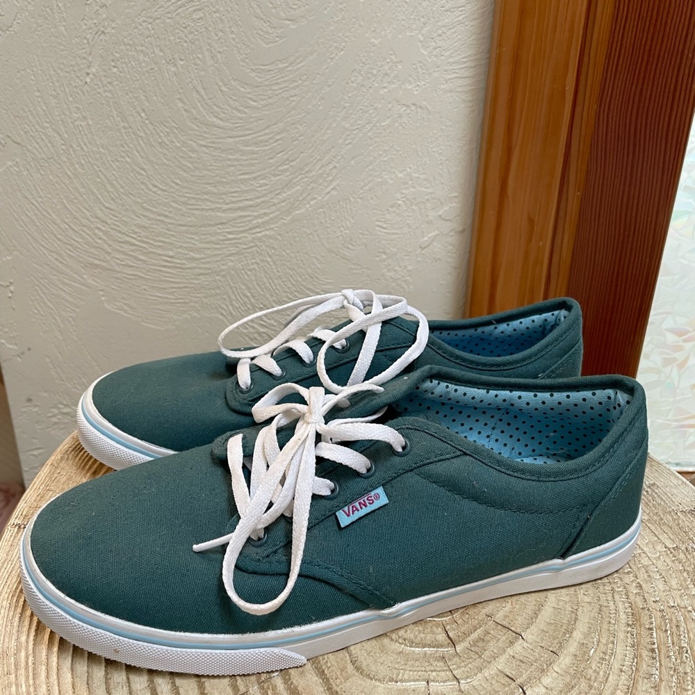 Hunter green Vans women 8 like new